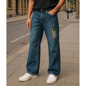 Lee Mens Blue Denim Jeans Relaxed Fit Bootcut Leg Comfort Stretch Size 34X34 NWT